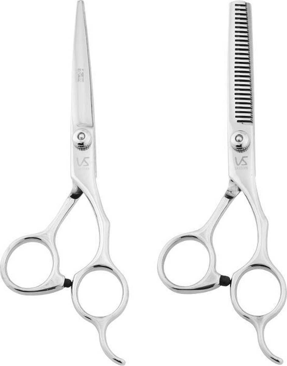 VS schaar 2 Luxe Professionele 6 inch Kapperschaar| Zilver | Salon Schaar met geïntegreerde Vingersteun